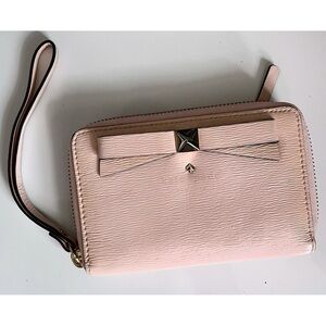 Kate Spade • Pink Bow Wallet / Phone Holder Wristlet